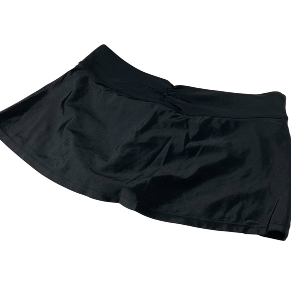 Athleta Black Ruched Waist Swim Skirt with Built-In Briefs Small Style #964883 - Picture 4 of 8